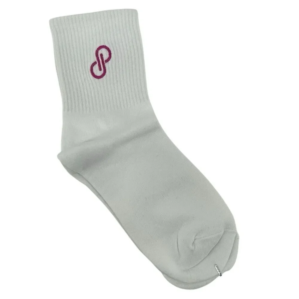 Poshmark White Unisex Adult Logo Embroidered Crew Length Socks One Size